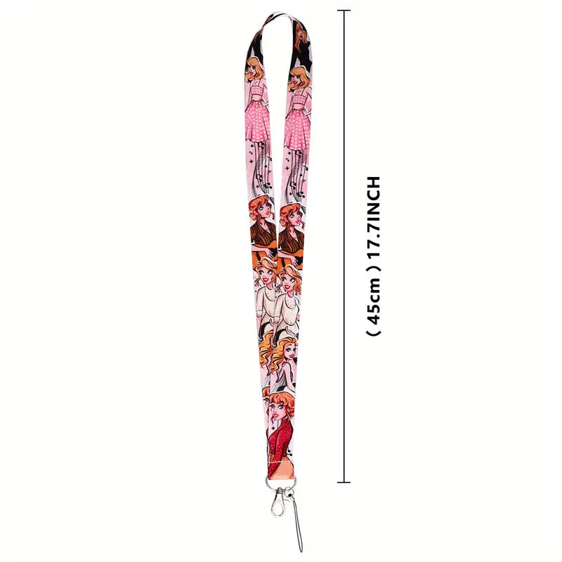 Taylor Themed Lanyard Keychain Anime Style Pink