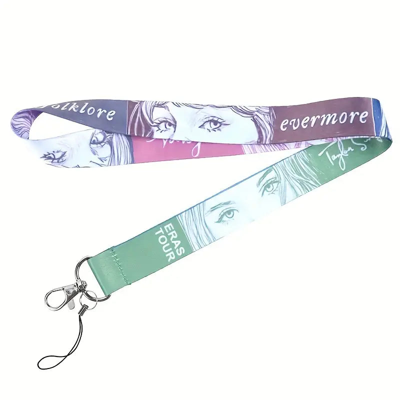 Taylor Swift Inspired Eras Tour Themed Polyester Fiber Lanyard with Wrist Strap for Phone