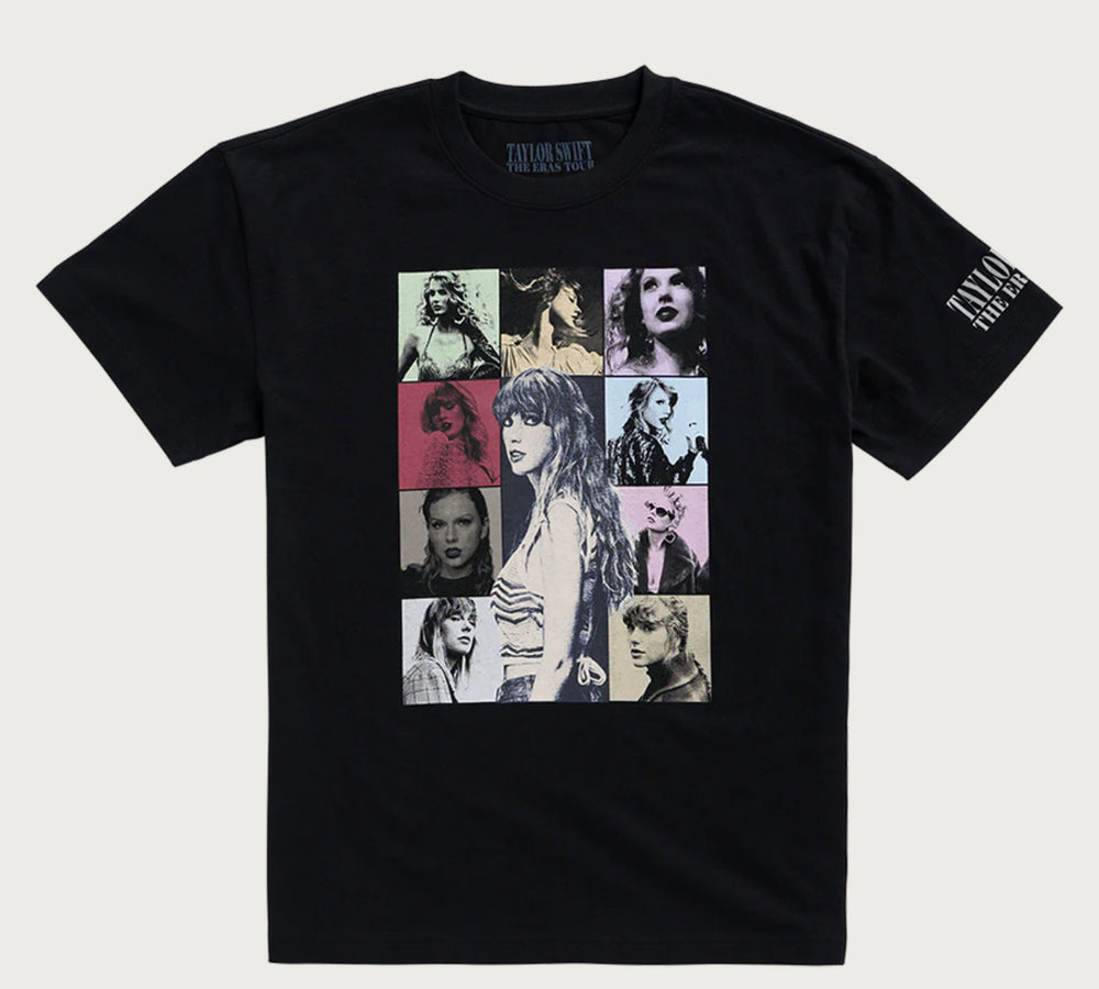 TAYLOR SWIFT THE ERAS TOUR US DATES BLACK T-SHIRT