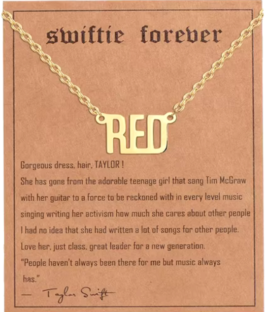 RED - Gold Stainless Steel Inspired Necklace for Women