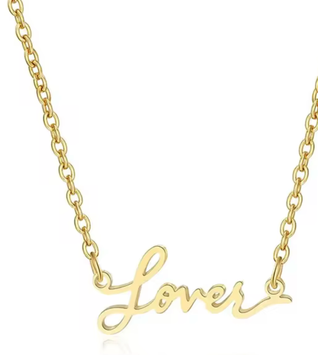 LOVER Gold Color Stainless Steel Pendant Necklace