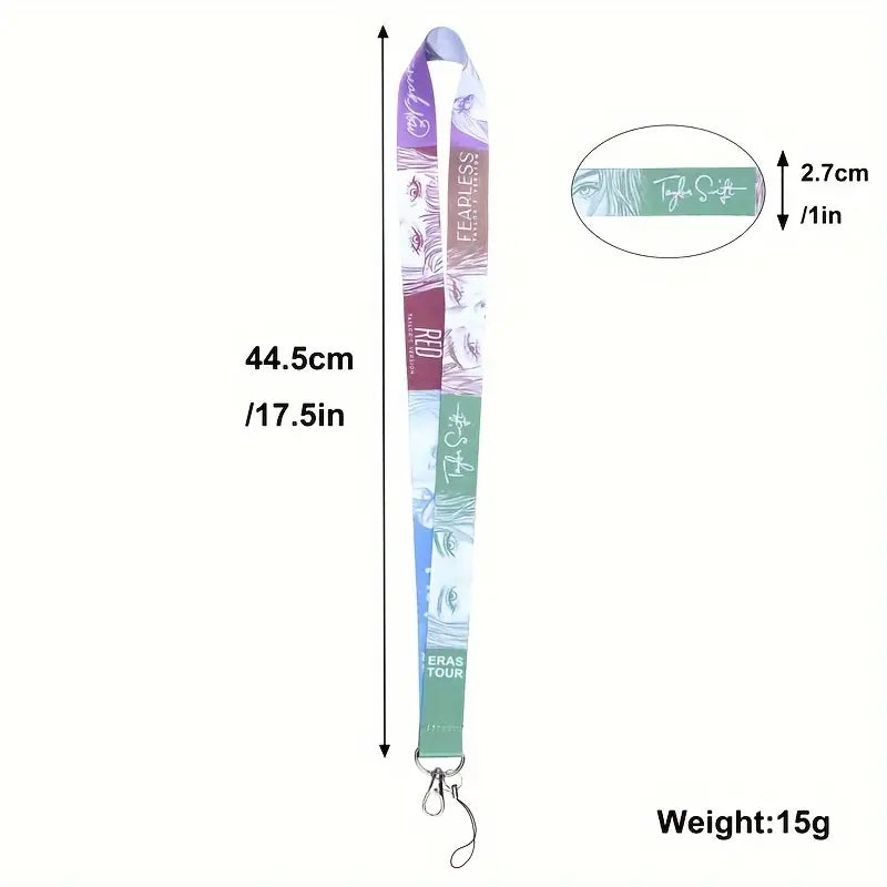 Taylor Swift Inspired Eras Tour Themed Polyester Fiber Lanyard with Wrist Strap for Phone