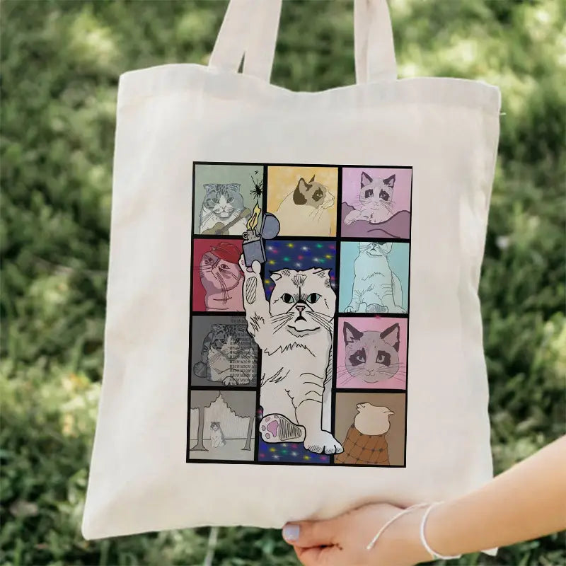 1 Pc The Eras Tour Cat Version Pattern Tote Bag